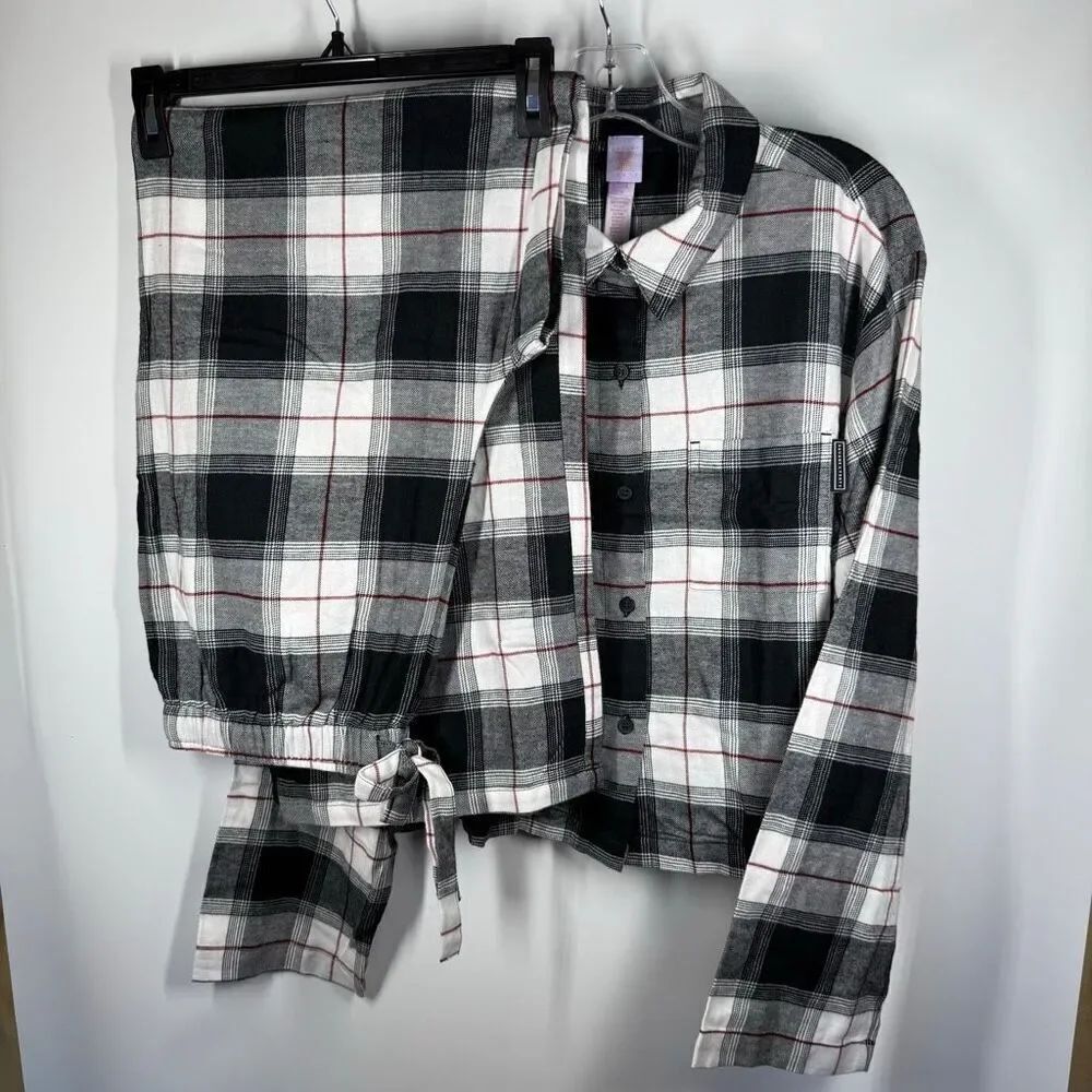 Savage Fenty women’s two piece plaid pajama pants set size medium NWT